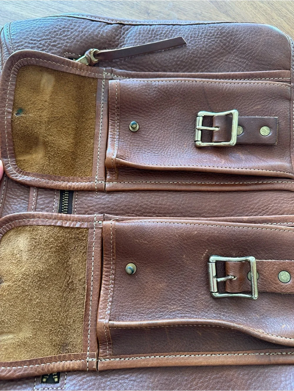 Orvis Chestnut Brown Leather Briefcase with Brass Hardware